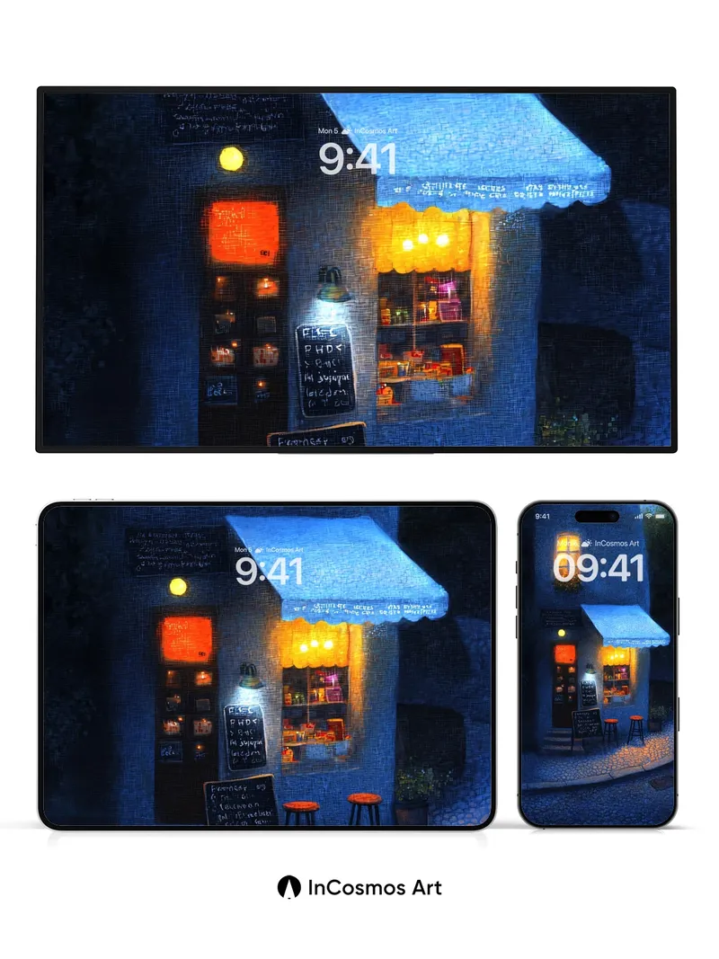 Midnight Nook Wallpaper with Warm Light Embrace