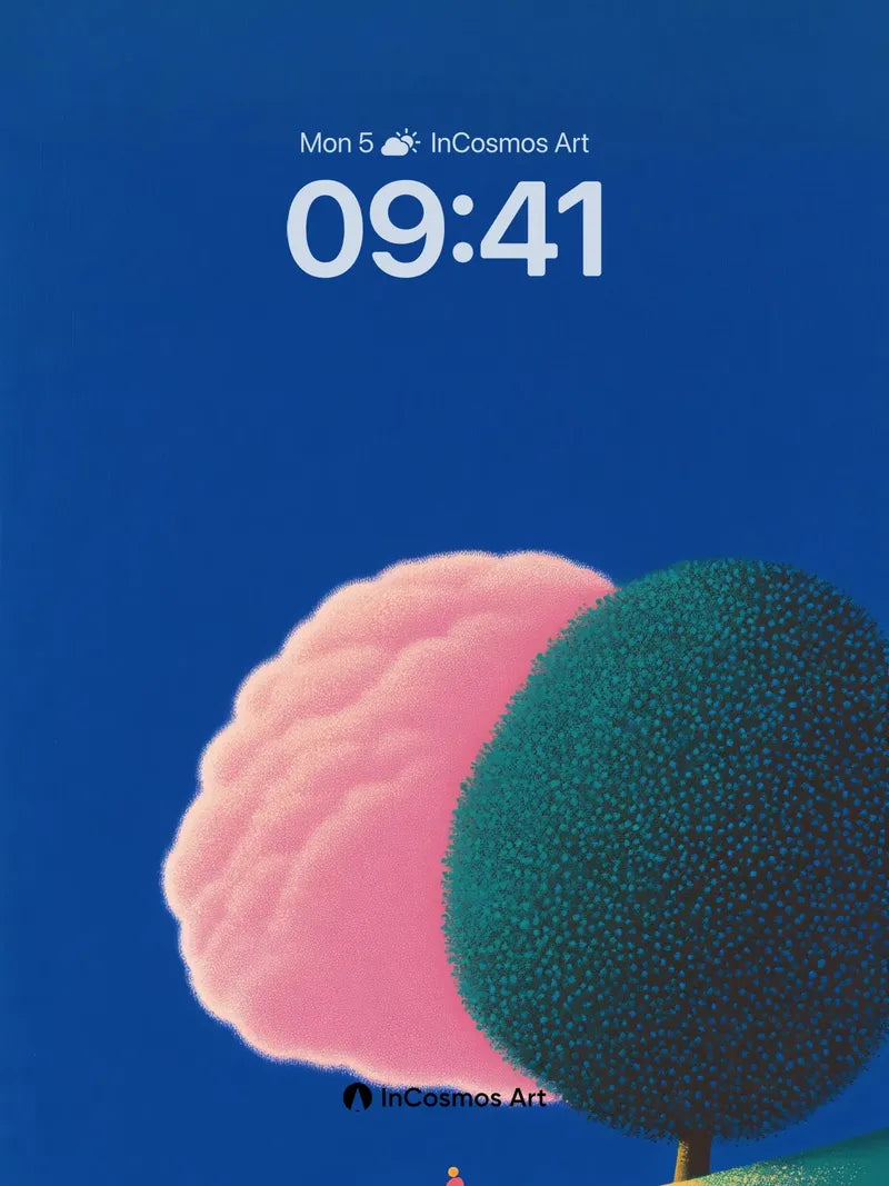 Surreal Horizon Wallpaper with Floating Clouds