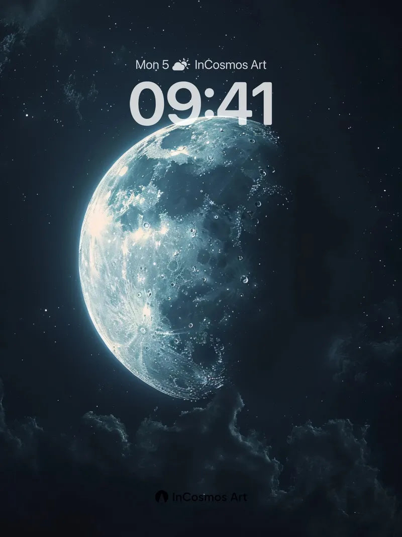Crisp Lunar Veil Wallpaper with Starlit Depth wallpaper for iPhone, iPad & Mac
