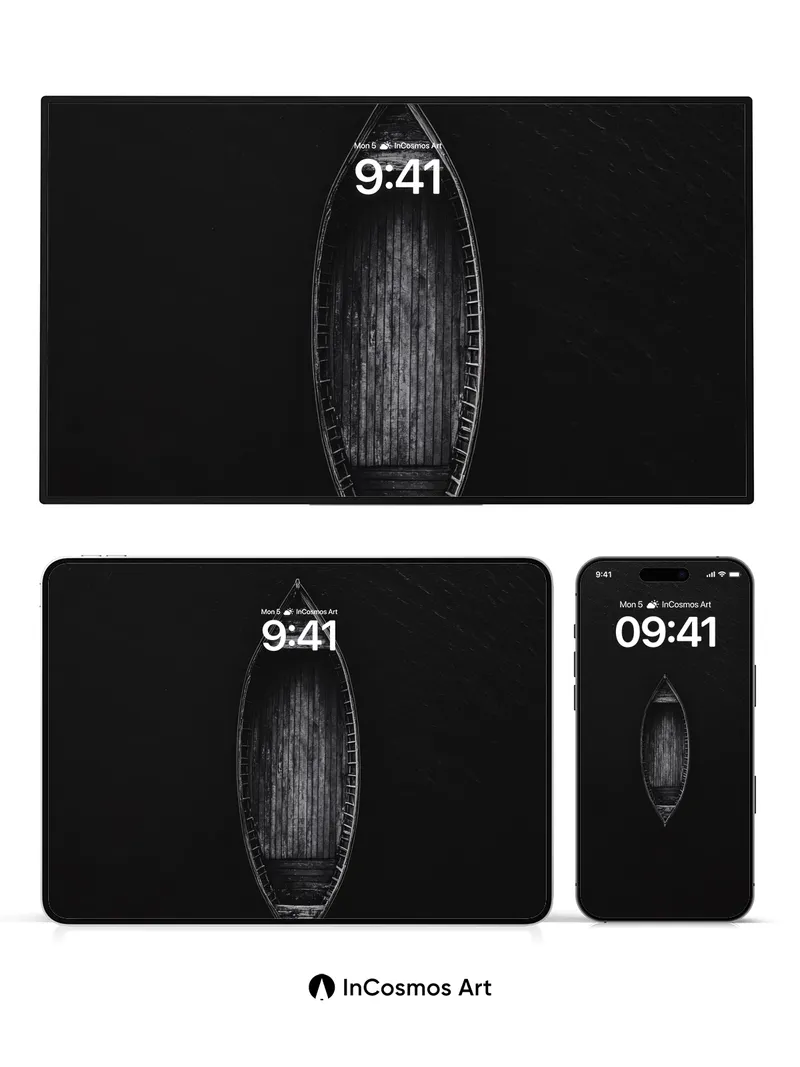 Solitary Drift Wallpaper with Midnight Wood