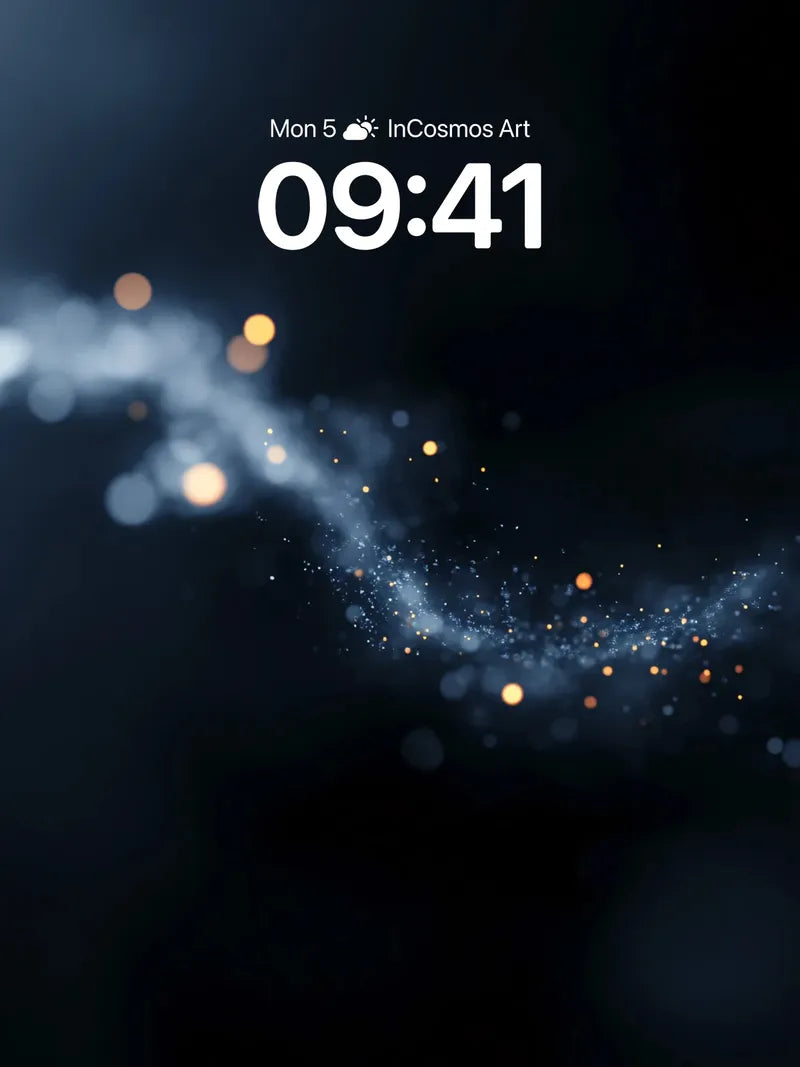 Stellar Drift Wallpaper with Floating Embers