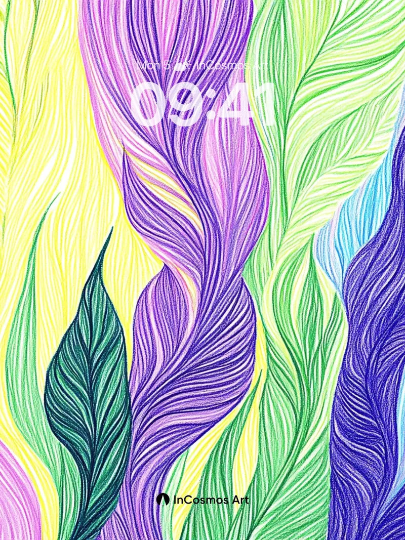 Whispering Feathers Wallpaper with Luminous Veins