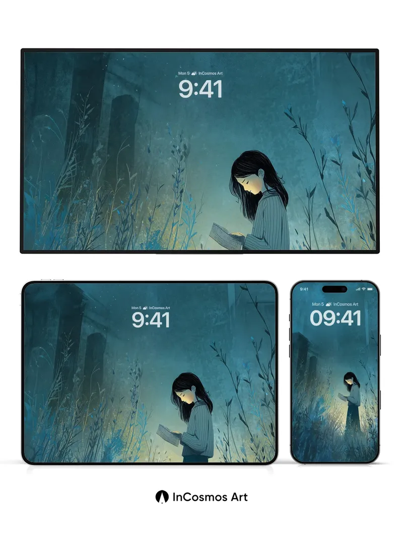 Faded Light Reading Background with Mist