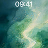 Teal Mist Wallpaper with Golden Dust wallpaper for iPhone, iPad & Mac