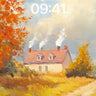 Autumn Hush Wallpaper with Smoke-Whispered Chimneys wallpaper for iPhone, iPad & Mac