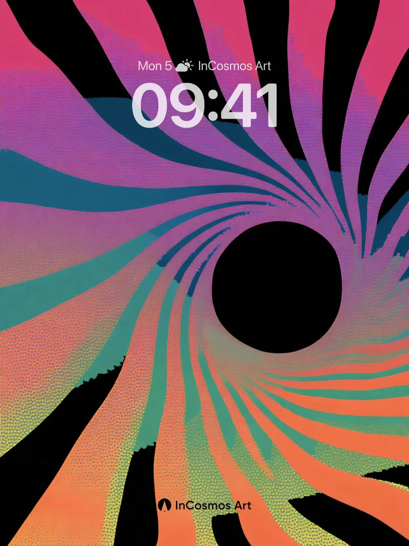 Surreal Vortex Wallpaper with Cosmic Stripes
