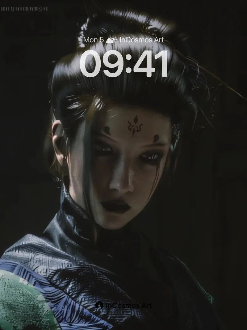 Shadowed Serenity Wallpaper with Crimson Petals