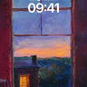 Crimson Silence Wallpaper with Moonlit Window wallpaper for iPhone, iPad & Mac