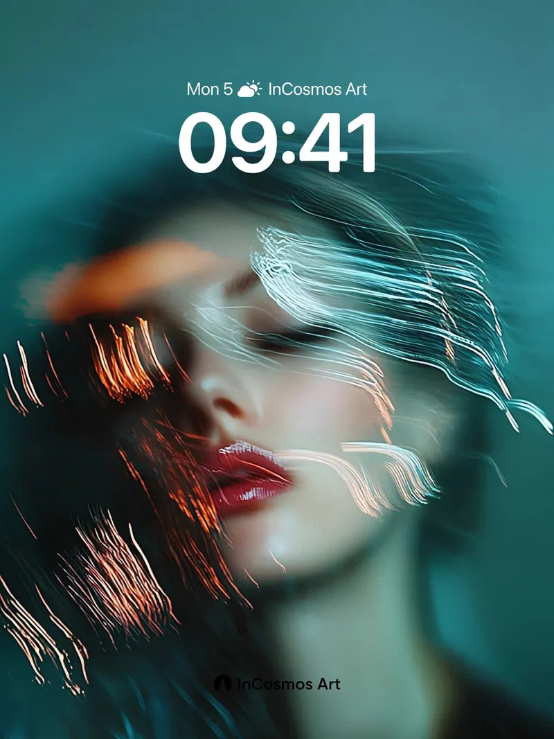 Neon Veil Wallpaper with Light Trails