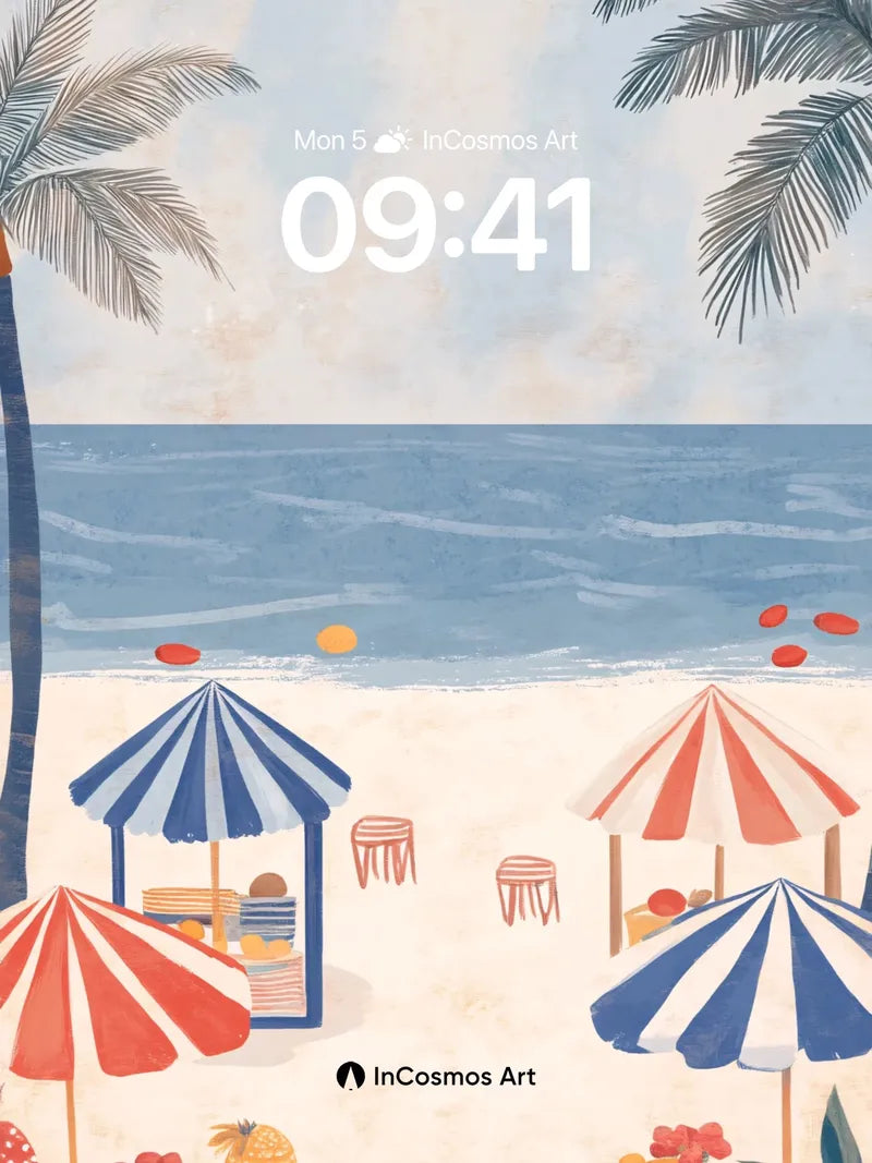 Sunny Reverie Wallpaper with Palm Canopy wallpaper for iPhone, iPad & Mac