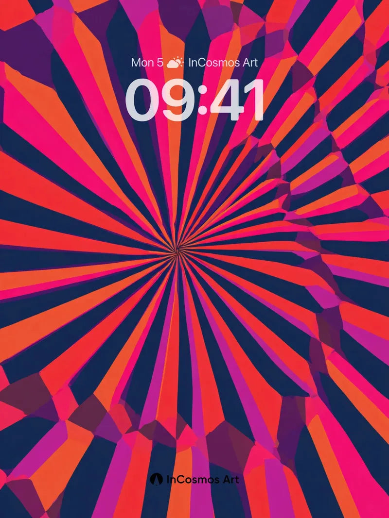Pulsing Prism Wallpaper with Geometric Spiral wallpaper for iPhone, iPad & Mac