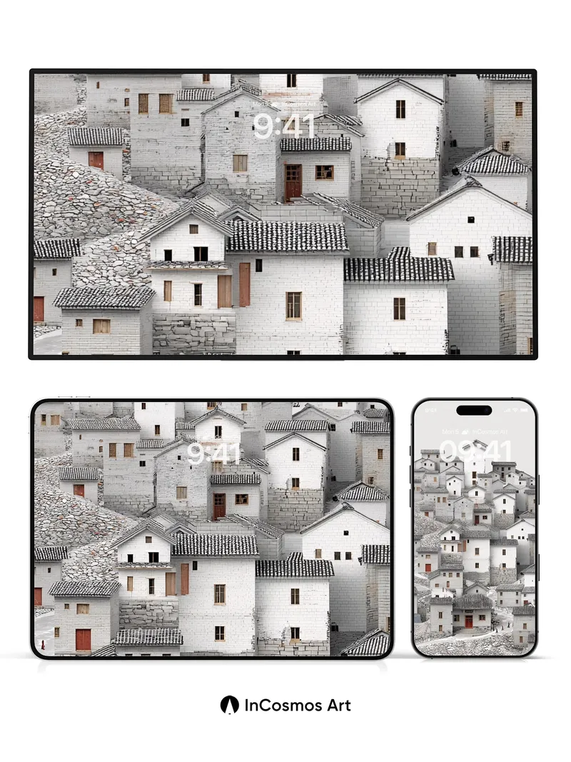 Stone Hush Wallpaper with Whispering Roofs