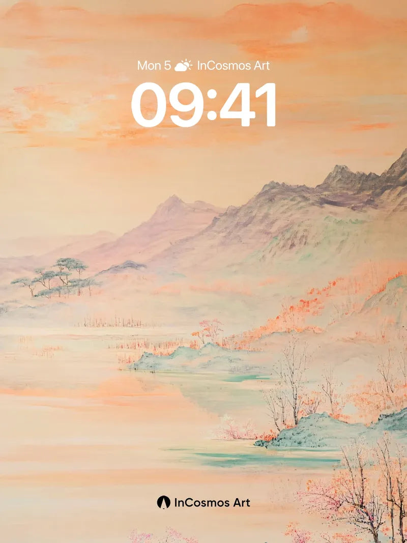 Serene Horizon Wallpaper with Misty Peaks wallpaper for iPhone, iPad & Mac
