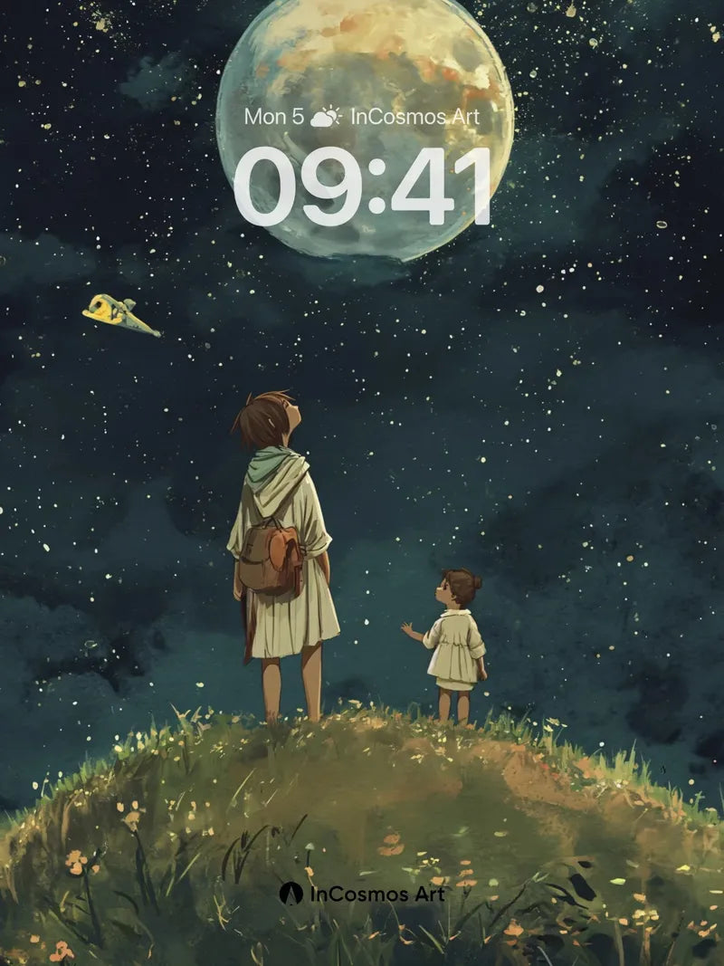 Luminous Moonlight Wallpaper with Starlit Whispers