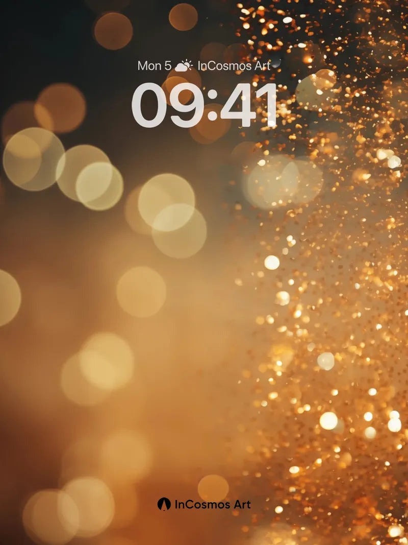 Golden Hush Wallpaper with Floating Light Dust