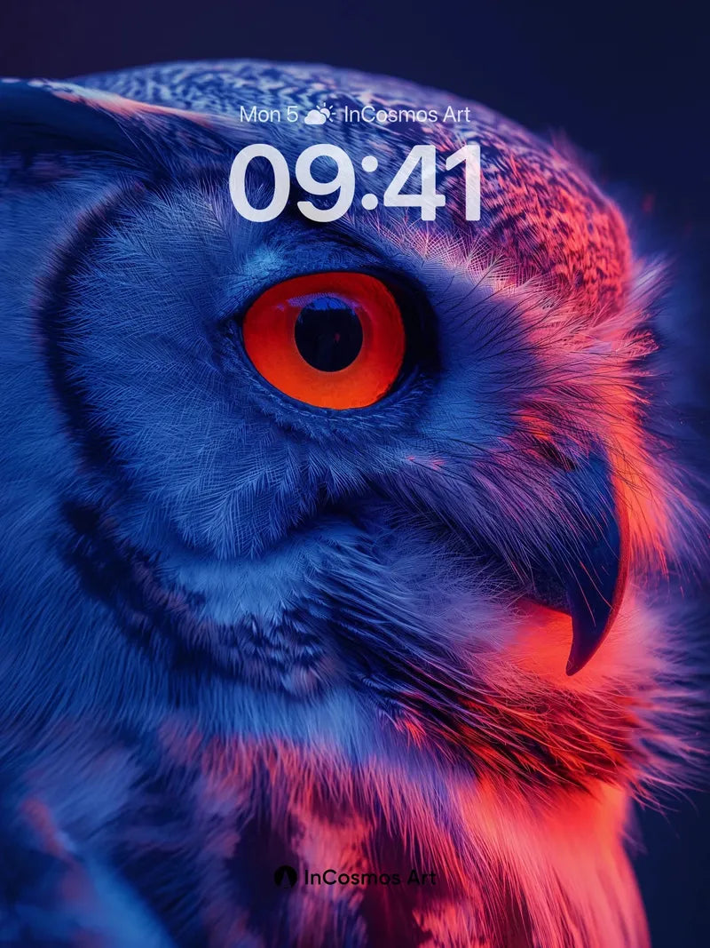 Neon Eclipse Wallpaper with Glowing Eyes