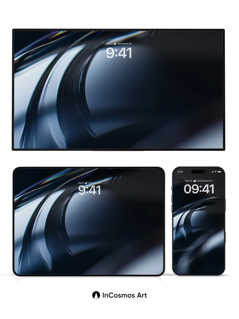 Obsidian Flow Wallpaper with Light Veins