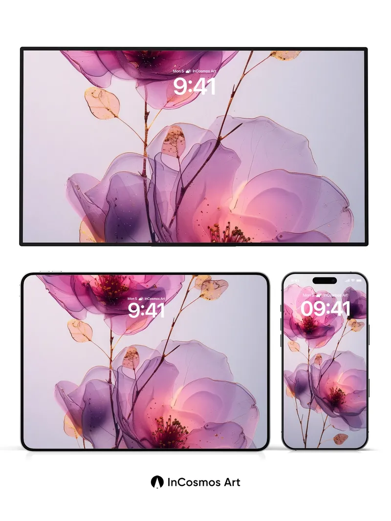 Luminous Petal Wallpaper with Ethereal Light