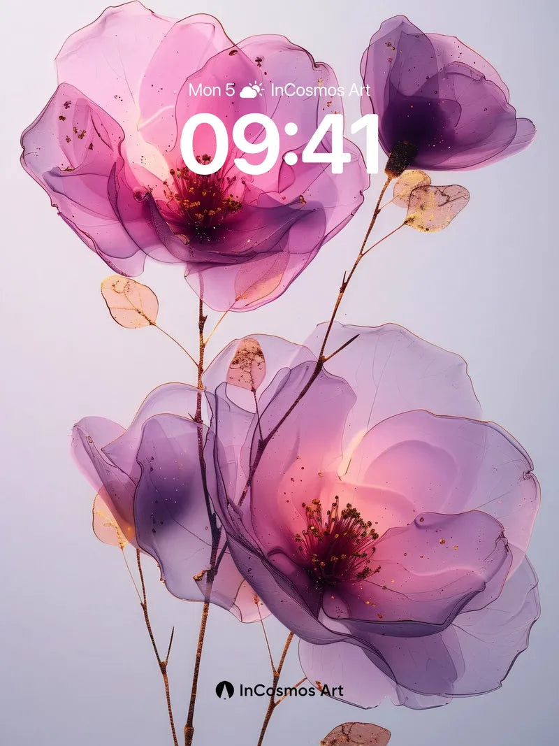 Luminous Petal Wallpaper with Ethereal Light wallpaper for iPhone, iPad & Mac