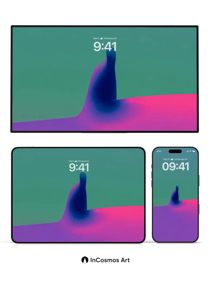 Surreal Spike Wallpaper with Gradient Horizon