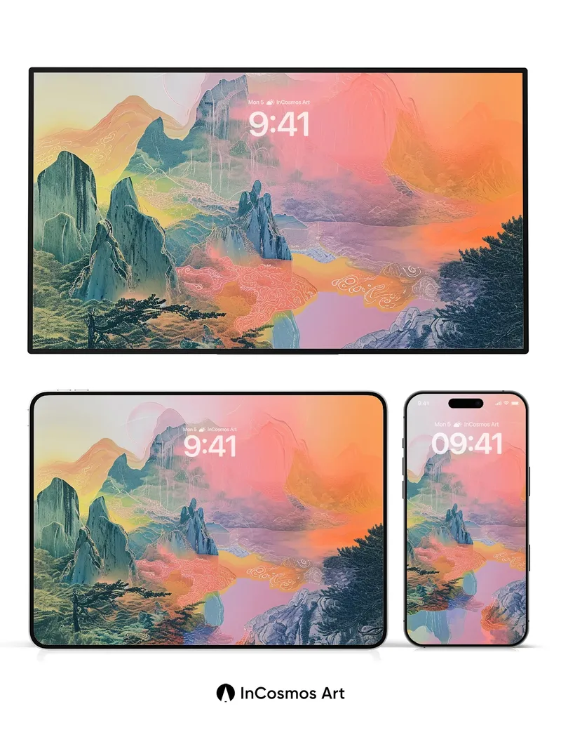 Spectral Valley Wallpaper with Ethereal Light