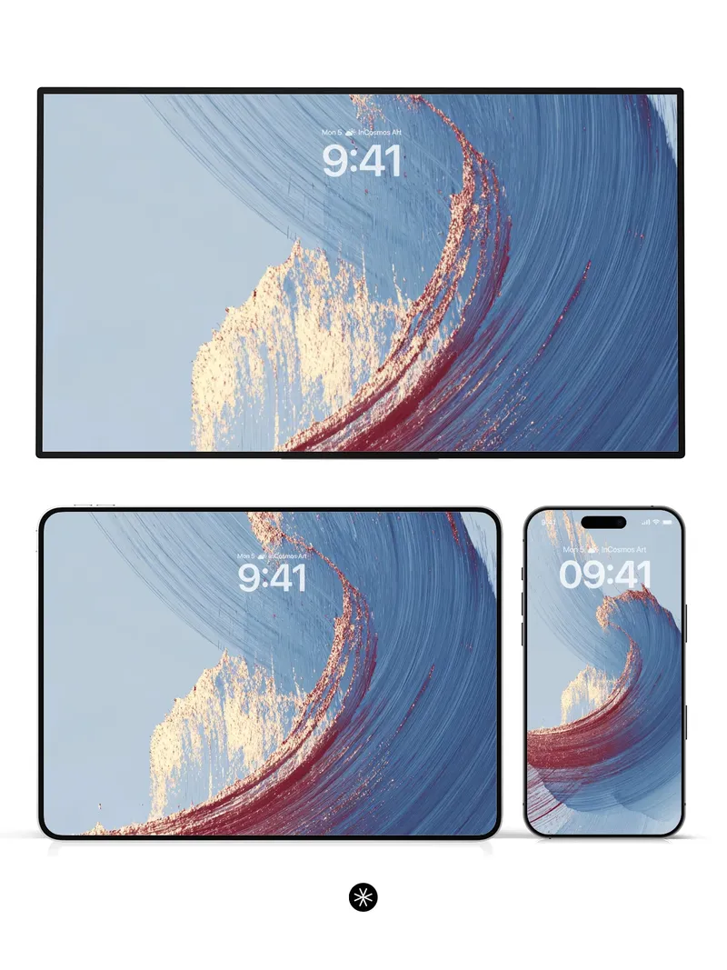 Oceanic Swirl Dynamic Brushstroke Wallpaper