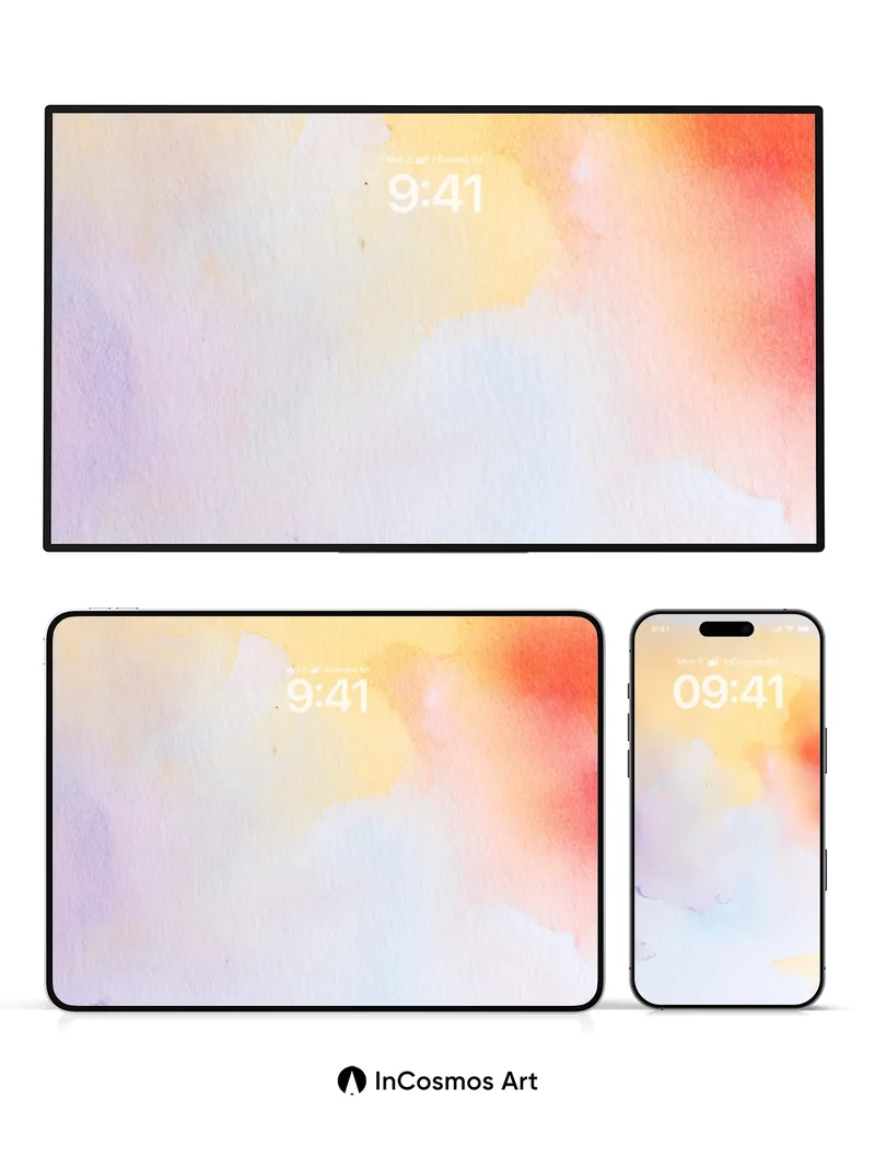 Sunset Hush Wallpaper with Floating Color Veils