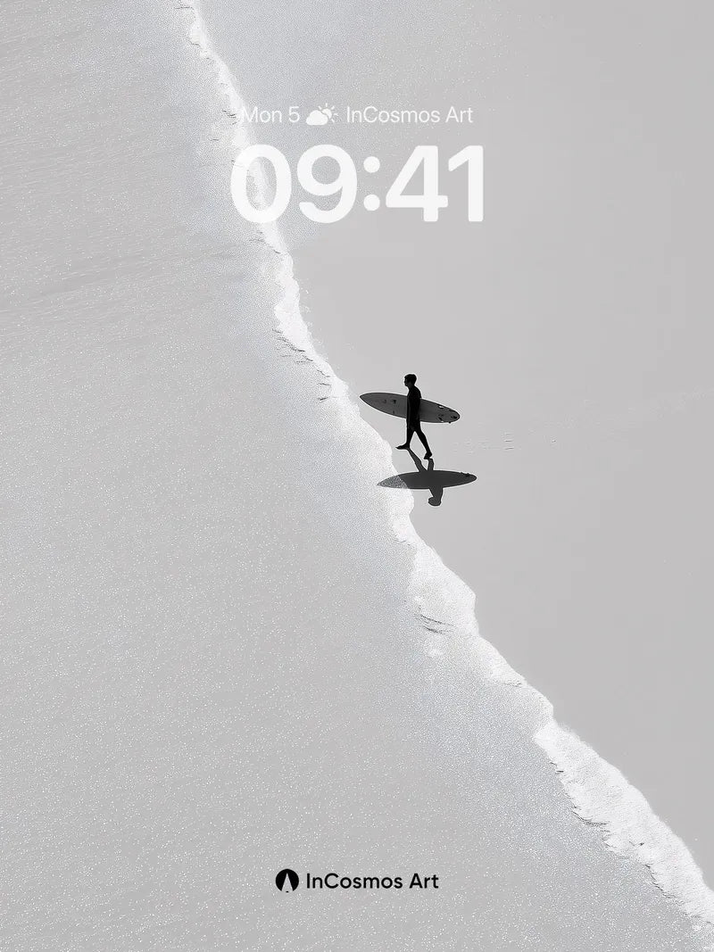 Serenity Edge Wallpaper with Solitary Surfer wallpaper for iPhone, iPad & Mac