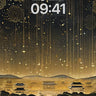 Golden Reverie Wallpaper with Falling Stars wallpaper for iPhone, iPad & Mac