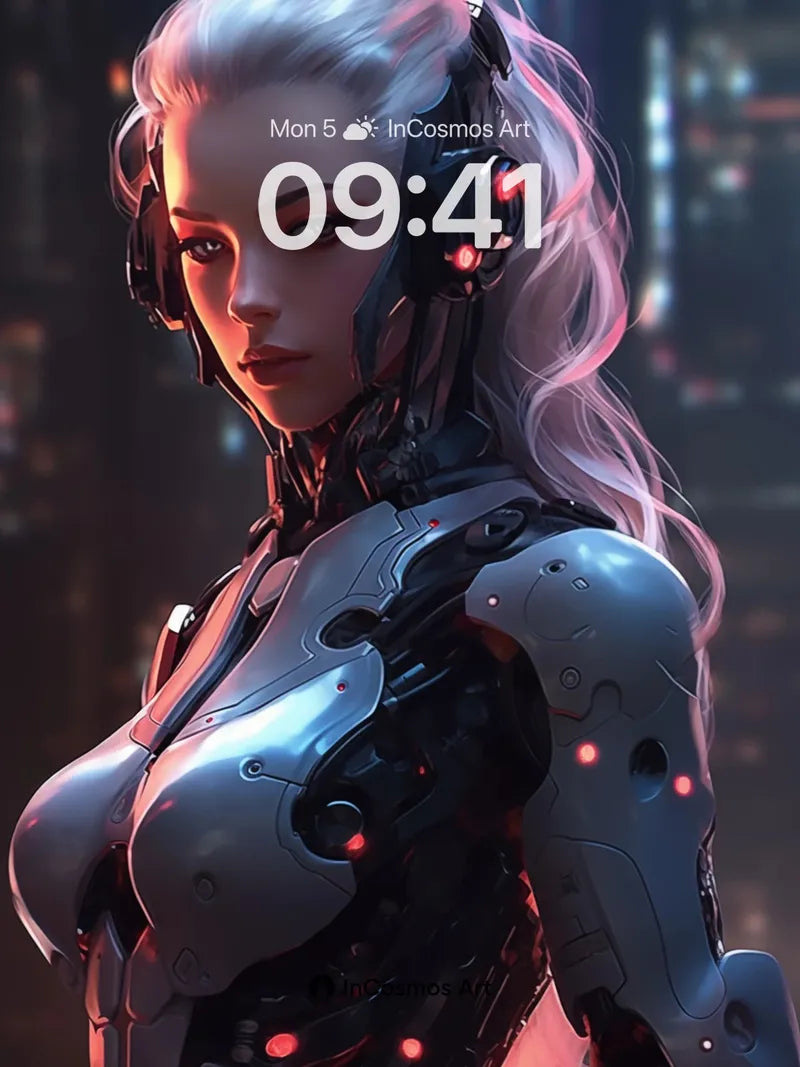 Neon Pulse Wallpaper with Cybernetic Elegance
