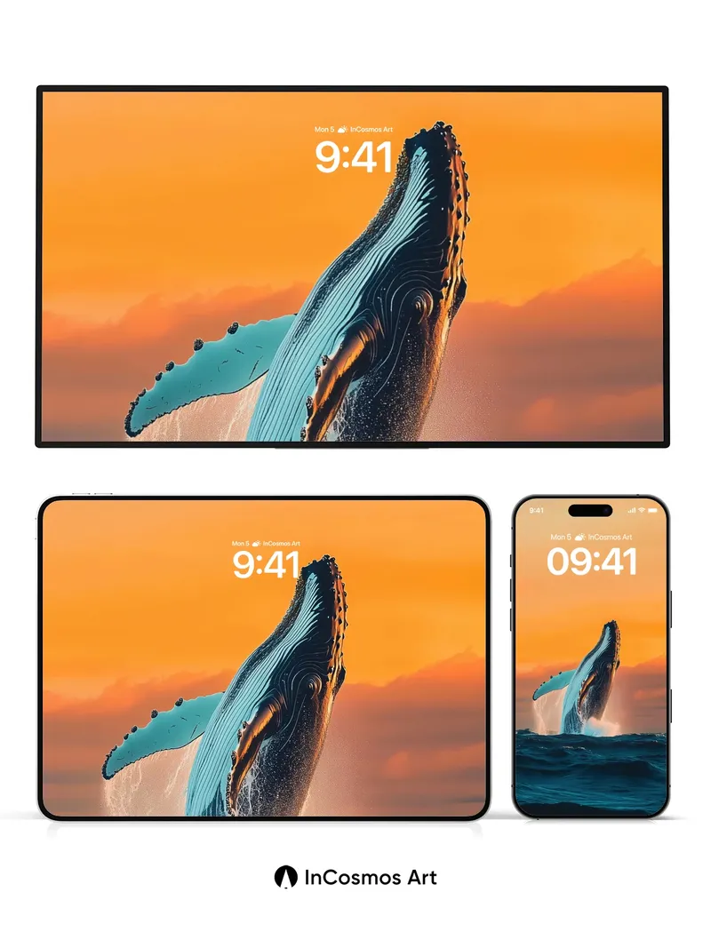 Golden Breath Wallpaper with Whale's Leap