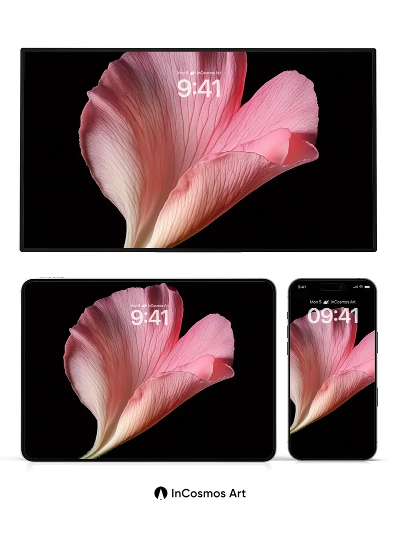 Silken Whisper Wallpaper with Petal Veil