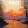 Golden Hush Wallpaper with River Reflections wallpaper for iPhone, iPad & Mac