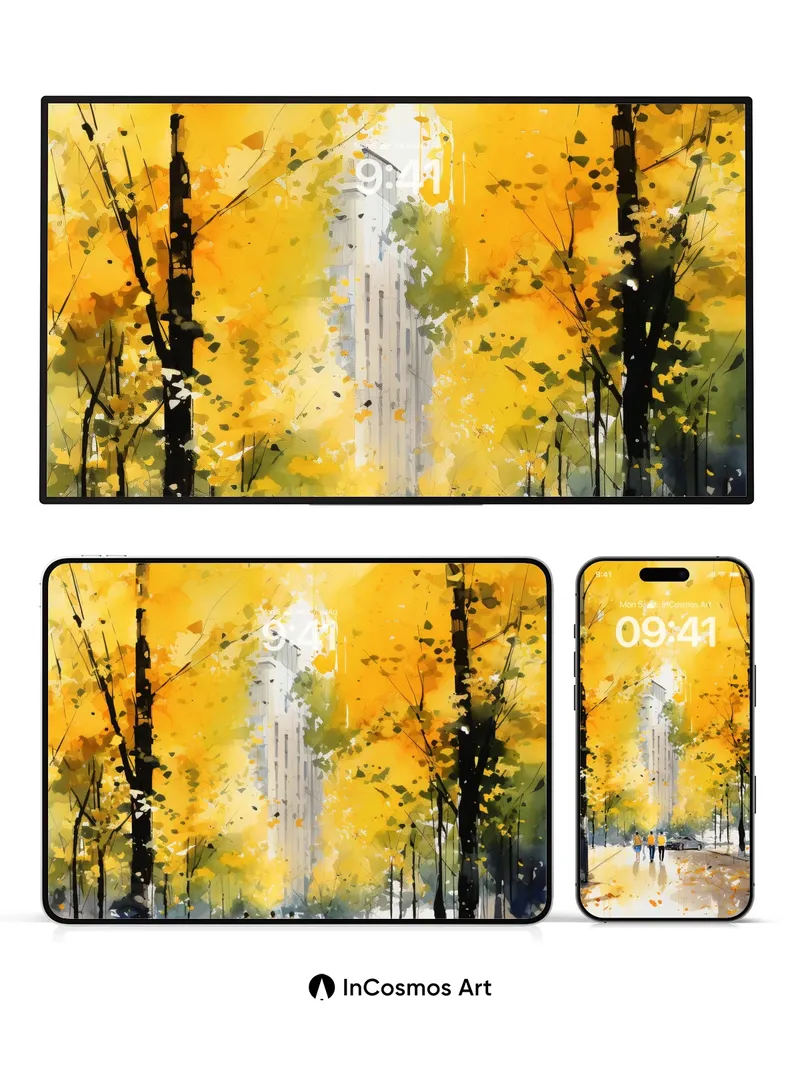 Golden Hush Wallpaper with Falling Light