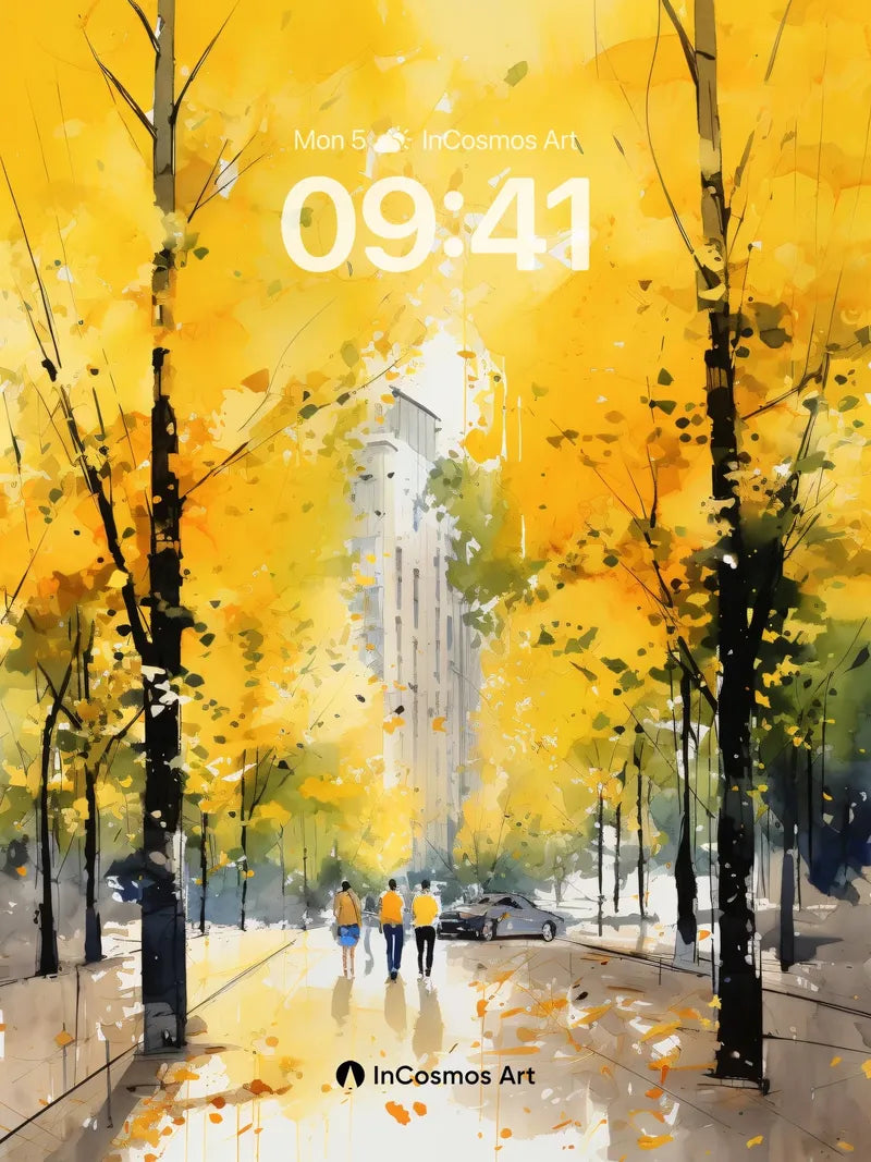 Golden Hush Wallpaper with Falling Light