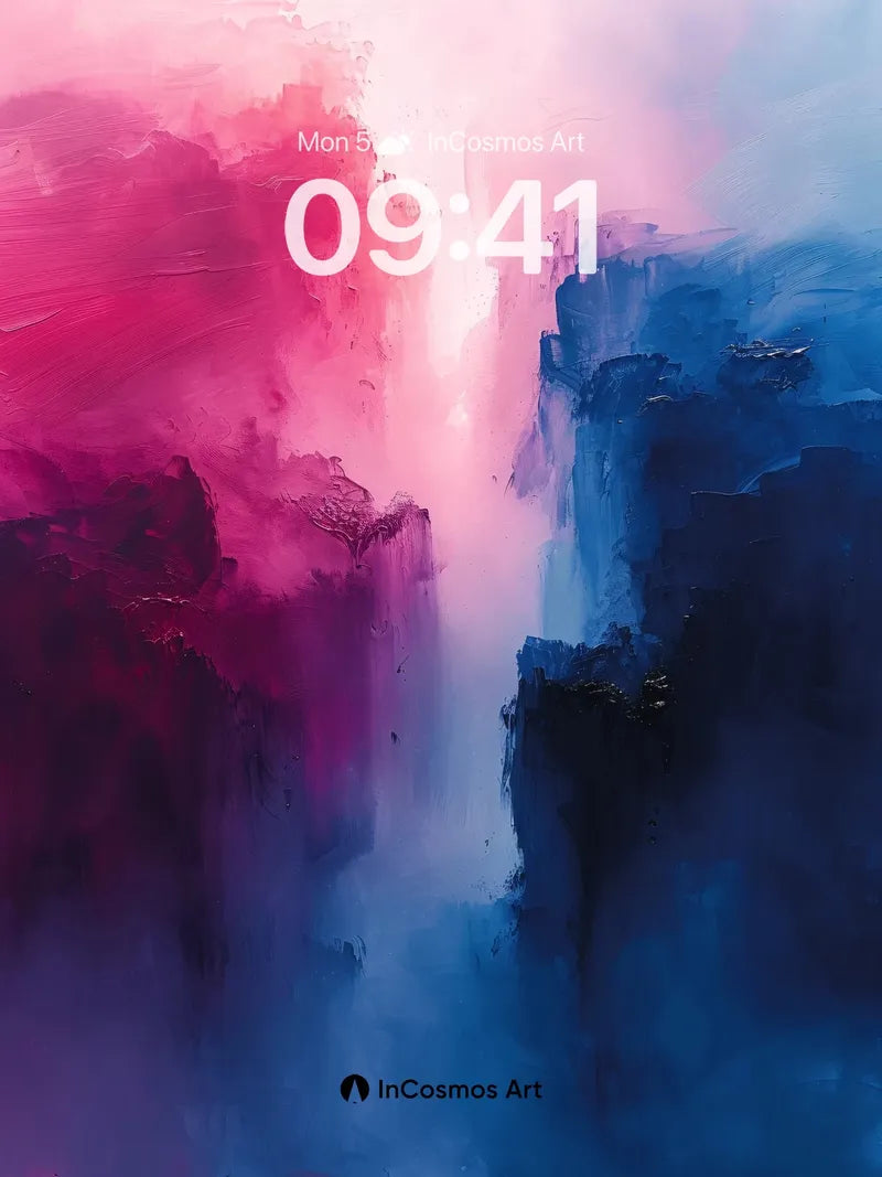 Crimson Abyss Wallpaper with Floating Cliffs