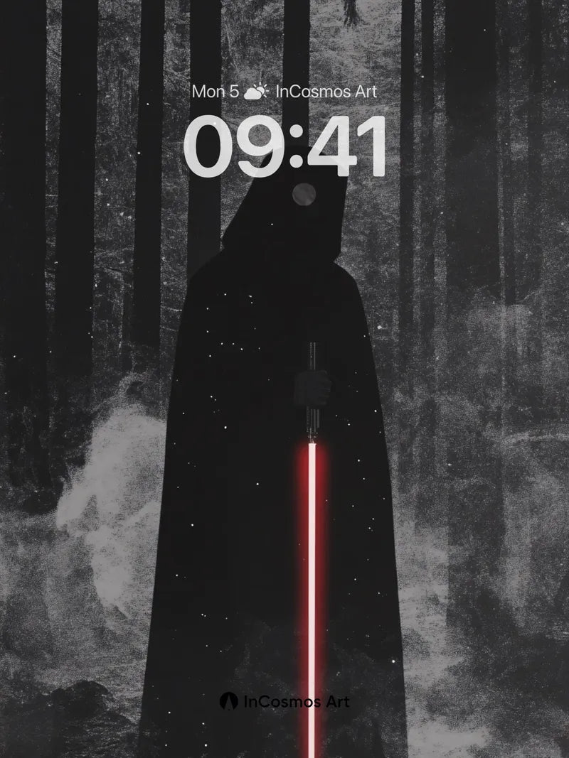 Shadowed Sentinel Wallpaper with Crimson Light