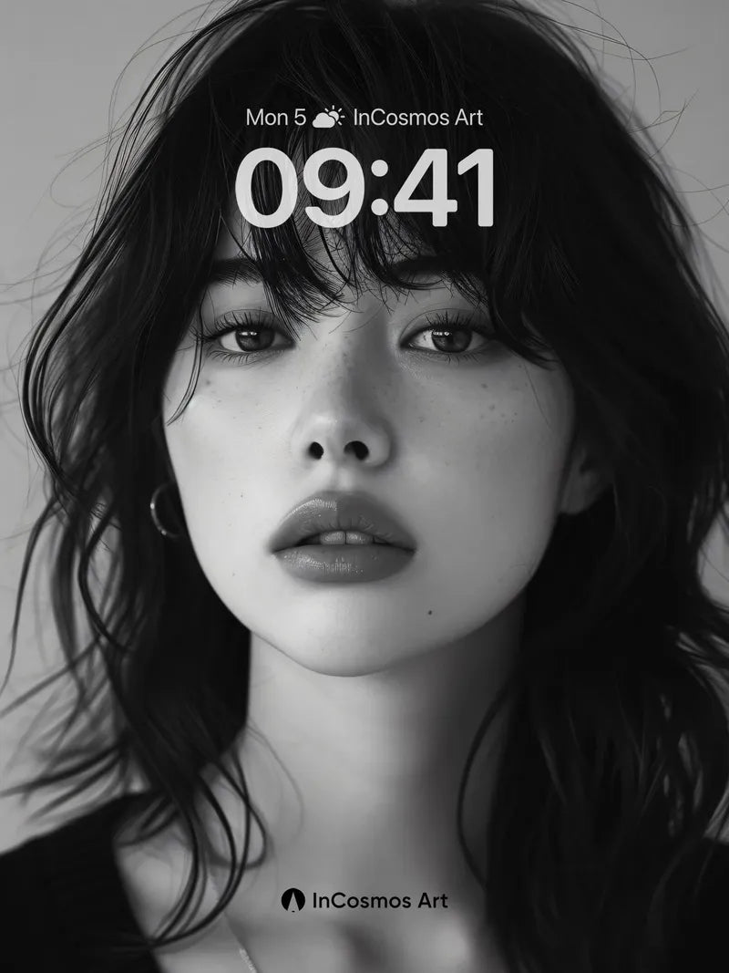 Monochrome Reverie Wallpaper with Soft Light Trails