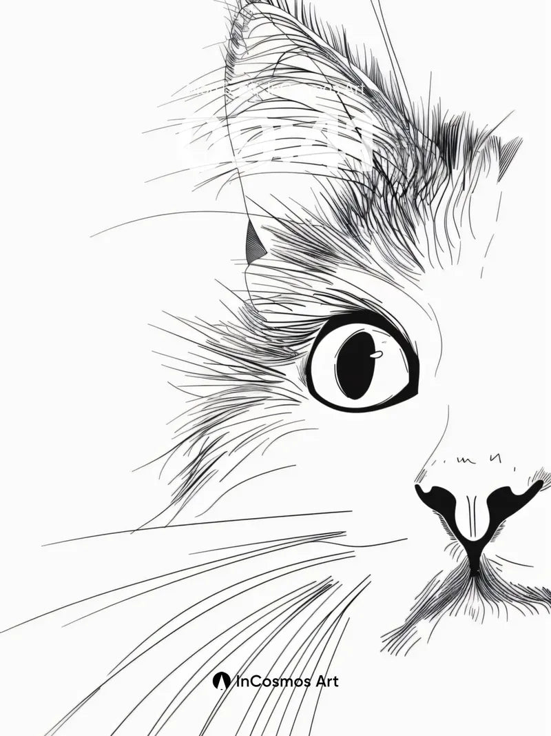 Whispering Ink Wallpaper with Feline Gaze