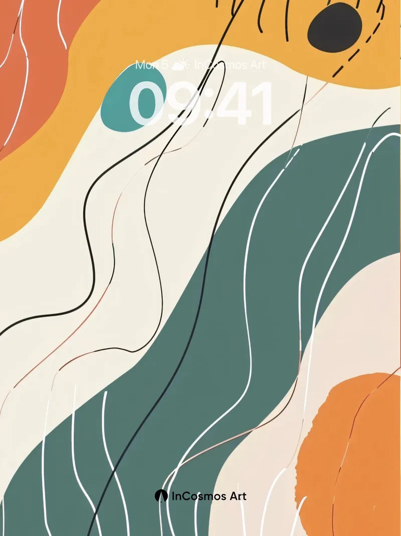 Whispering Currents Wallpaper with Floating Forms