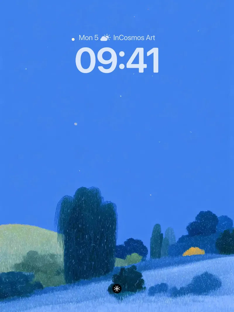 Serene Night Sky Cottage Wallpaper wallpaper for iPhone, iPad & Mac