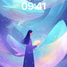Stellar Whale Wallpaper with Cosmic Light Trails wallpaper for iPhone, iPad & Mac