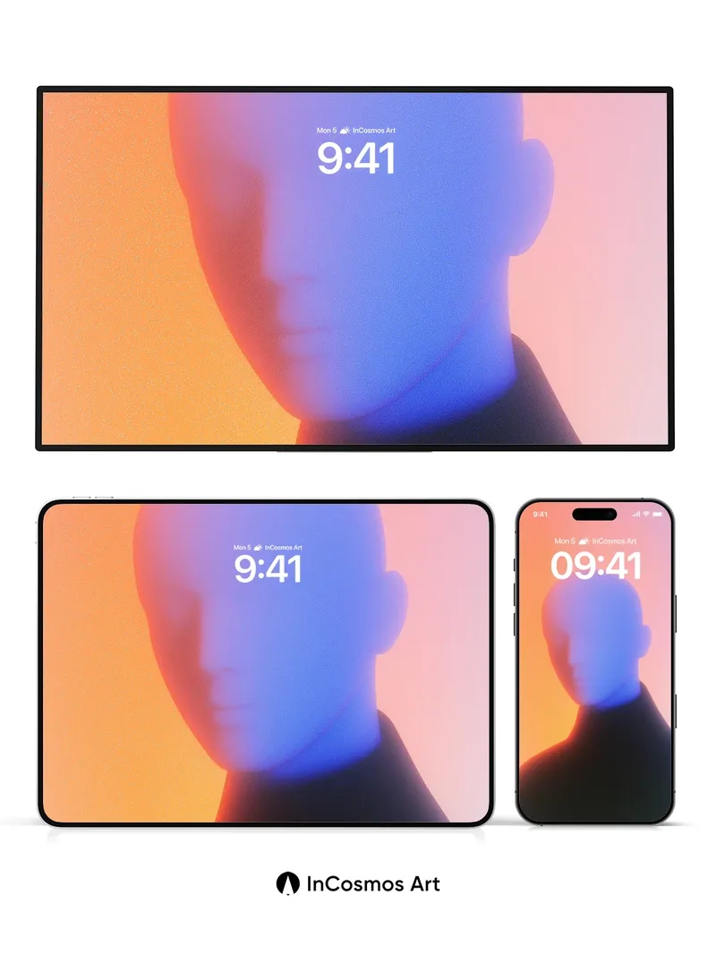 Neon Hush Wallpaper with Silent Face