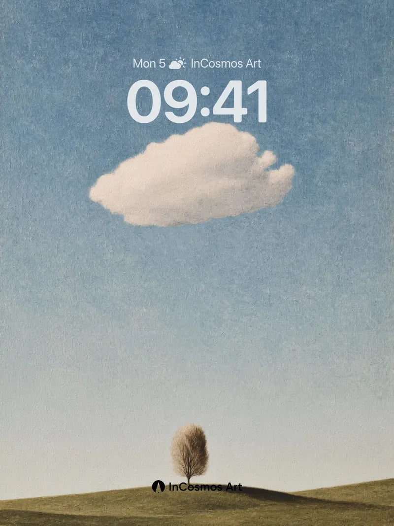 Solitary Tree Wallpaper in Soft Horizon wallpaper for iPhone, iPad & Mac