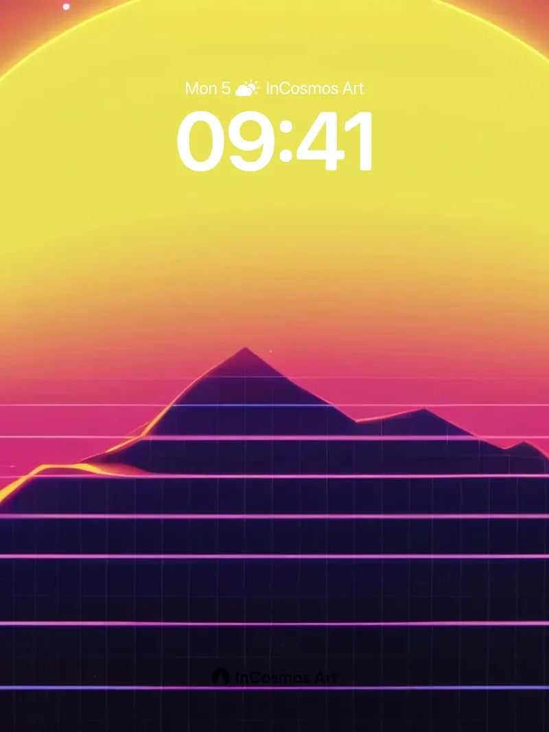 Neon Mirage Wallpaper with Glowing Horizon