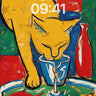 Golden Feline Stillness Wallpaper with Painted Fish wallpaper for iPhone, iPad & Mac