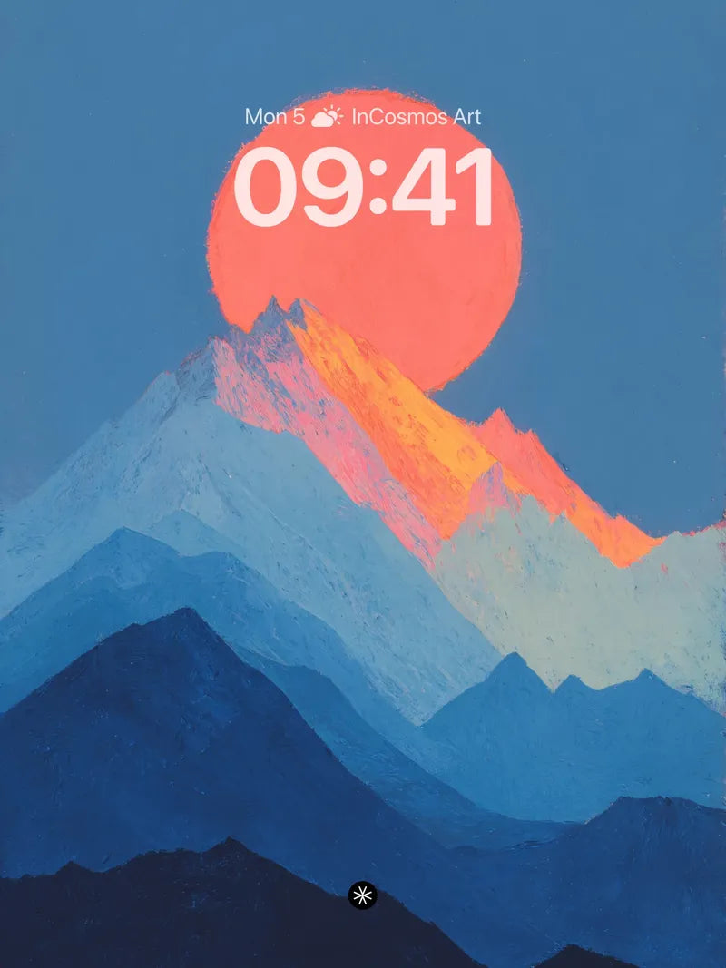 Serene Gradient Mountain Wallpaper with Amber Glow wallpaper for iPhone, iPad & Mac