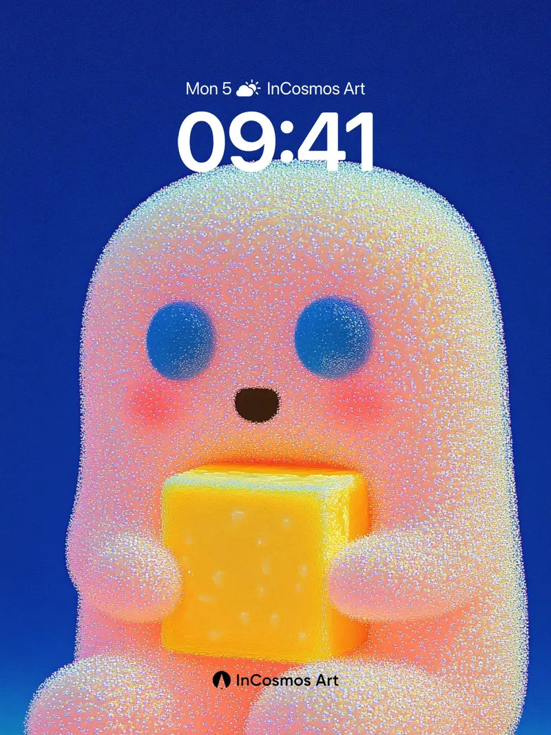 Glowing Puff Wallpaper with Cheese Embrace wallpaper for iPhone, iPad & Mac