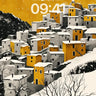 Golden Hush Wallpaper with Snow-Covered Villages wallpaper for iPhone, iPad & Mac