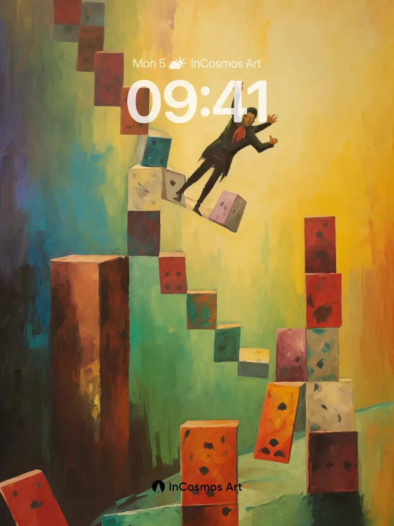Falling Equilibrium Wallpaper with Cubic Steps wallpaper for iPhone, iPad & Mac